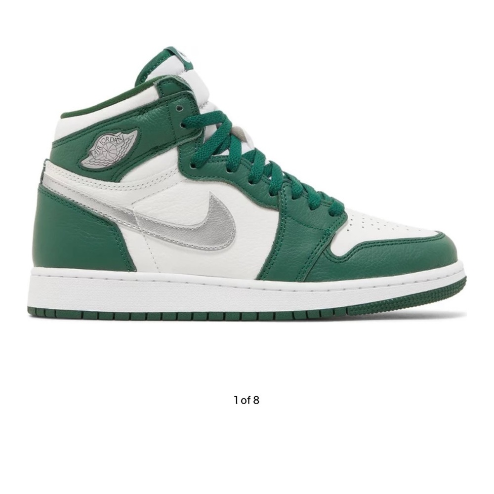 Jordan 1’s high top- green and silver